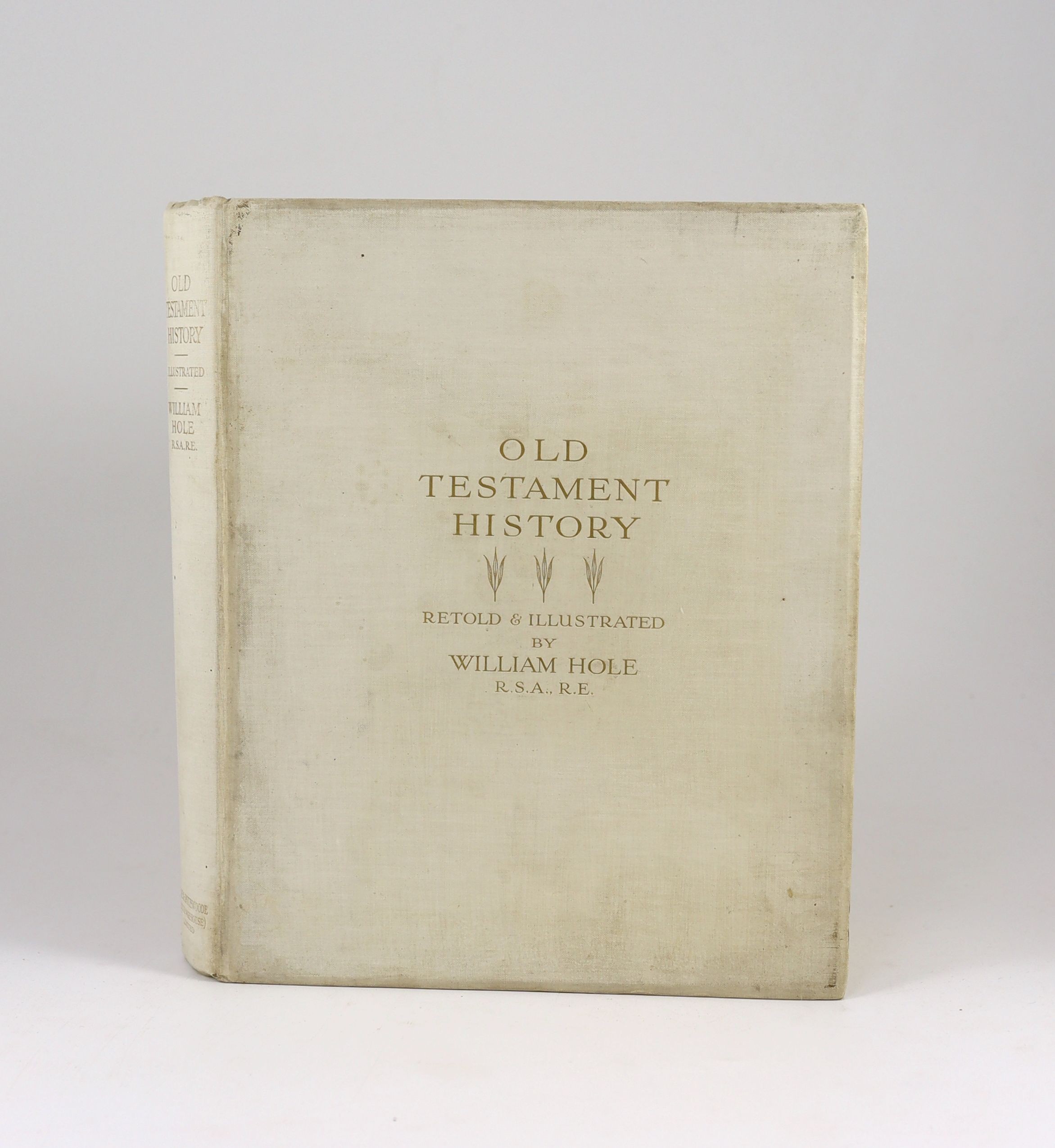 Hole, William - Old Testament History. Complete with 75 coloured plates, each with descriptive tissue guard. Publishers cloth with gilt letters direct on upper and spine, folio. Eyre & Spottiswoode, London, c.1925/30, mi